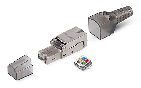 Cabeus 8P8C-SH-C6+ -TWP Коннектор с фиксатором кабеля и колпачком RJ-45(8P8C) под витую пару, категория 6, 6a, 7