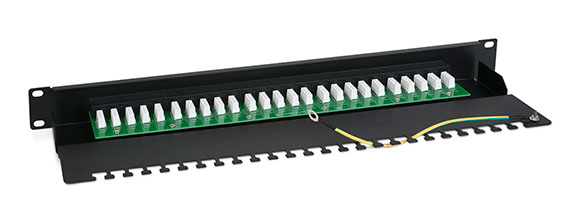 Патч-панель (1U), 50 портов RJ-45, Krone IDC.<br />Вид сзади.