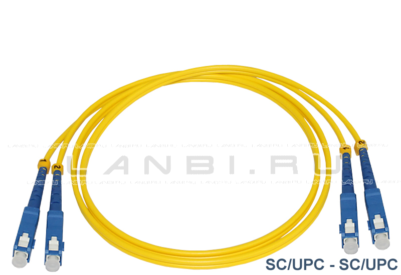 Оптический патч-корд SC/UPC-SC/UPC duplex 9/125 одномодовый длиной 1,5м